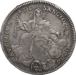 reverse: Roma.  Pio VI (1775-1799), Giovanni Angelo Braschi. Mezzo scudo romano 1776 A. II