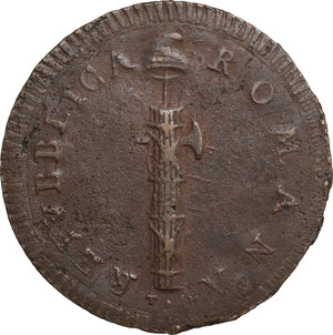 obverse: Roma.  Repubblica Romana (1798-1799).. Due Baiocchi, iniziali TM