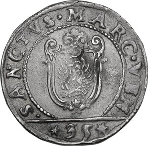 reverse: Venezia.  Francesco Erizzo (1631-1646). Quarto di Scudo della croce, sigle BB (Bernardo Balbi massaro)
