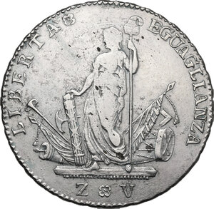 obverse: Venezia.  Governo Provvisorio (1797-1798). Dieci Lire Venete 1797, 2° tipo