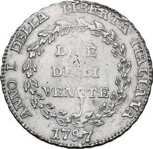 reverse: Venezia.  Governo Provvisorio (1797-1798). Dieci Lire Venete 1797, 2° tipo