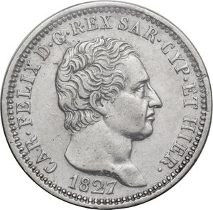 obverse: Carlo Felice (1821-1831). Lira 1827 Genova
