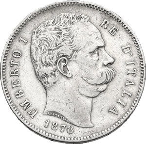 obverse: Umberto I (1878-1900). 5 lire 1878
