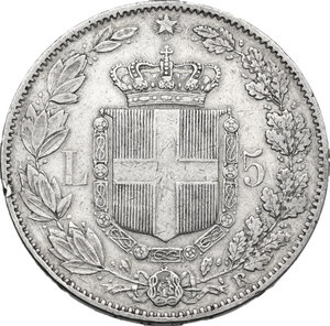 reverse: Umberto I (1878-1900). 5 lire 1878