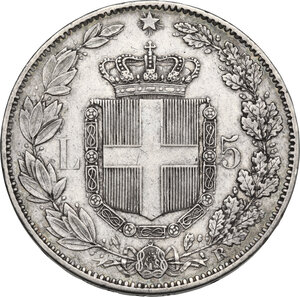 reverse: Umberto I (1878-1900).. 5 lire 1878