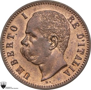 obverse: Umberto I (1878-1900).. 2 centesimi 1900