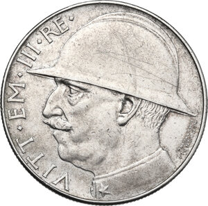 obverse: Vittorio Emanuele III (1900-1943). 20 lire 1928 A. VI