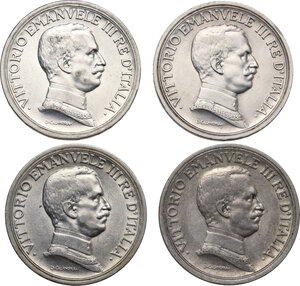 obverse: Vittorio Emanuele III (1900-1943). Serie di quattro (4) monete da 2 lire: 1914, 1915, 1916, 1917