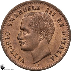 obverse: Vittorio Emanuele III (1900-1943). 2 centesimi 1906