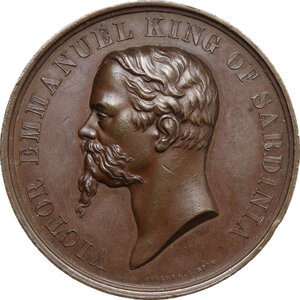 obverse: Vittorio Emanuele II  (1820-1878).. Medaglia 1855 per la visita del sovrano in Inghilterra