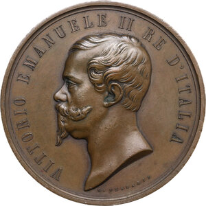 obverse: Vittorio Emanuele II  (1849-1861).. Medaglia per l Esposizione Italiana di Firenze del 1861