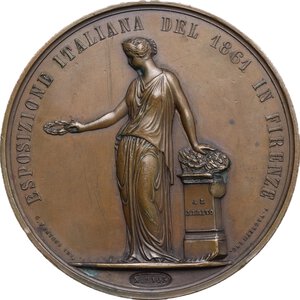 reverse: Vittorio Emanuele II  (1849-1861).. Medaglia per l Esposizione Italiana di Firenze del 1861