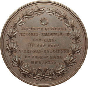 reverse: Vittorio Emanuele II (1861-1878). Medaglia 1874 per la proclamazione e il trasferimento a Roma della capitale d Italia