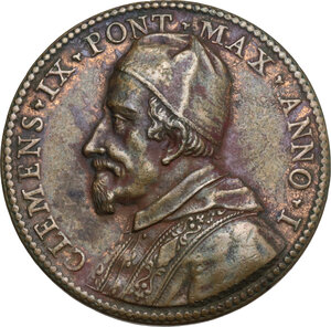 obverse: Clemente IX (1667-1669), Giulio Girolamo Rospigliosi.. Medaglia annuale, A. I