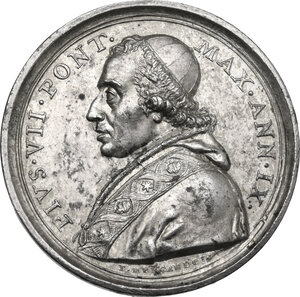 obverse: Pio VII (1800-1823), Barnaba Chiaramonti. Medaglia A. IX per la Lavanda