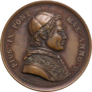 obverse: Pio IX  (1846-1878), Giovanni Mastai Ferretti.. Medaglia A. V per la Lavanda