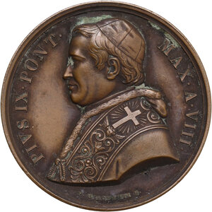 obverse: Pio IX  (1846-1878), Giovanni Mastai Ferretti.. Medaglia A. VIII per la Lavanda