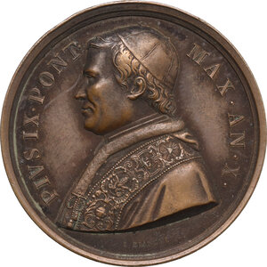 obverse: Pio IX  (1846-1878), Giovanni Mastai Ferretti.. Medaglia A. X per la Lavanda