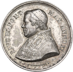 obverse: Pio IX  (1846-1878), Giovanni Mastai Ferretti.. Medaglia A. XI per la Lavanda