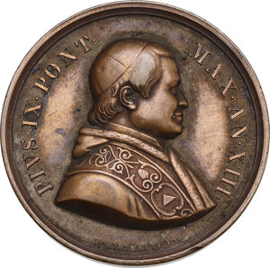obverse: Pio IX  (1846-1878), Giovanni Mastai Ferretti.. Medaglia A. XIII per la Lavanda
