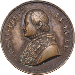 obverse: Pio IX  (1846-1878), Giovanni Mastai Ferretti.. Medaglia A. XV per la Lavanda