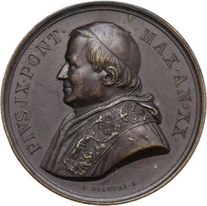 obverse: Pio IX  (1846-1878), Giovanni Mastai Ferretti.. Medaglia A. XX per la Lavanda
