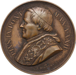 obverse: Pio IX  (1846-1878), Giovanni Mastai Ferretti.. Medaglia A. XXII per la Lavanda