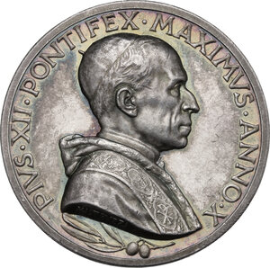 obverse: Pio XII (1939-1958), Eugenio Pacelli.. Medaglia annuale, A. X. Discorso di Pasqua del 1948