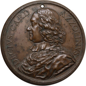 obverse: Decio Azzolino (1623-1689) Cardinale. Medaglia s.d. con bordo modanato