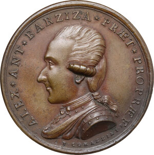 obverse: Alessandro Antonio Barzizza (1747-1815), Pretore e Vice Prefetto di Bergamo . Medaglia 1779 in occasione della fine del mandato
