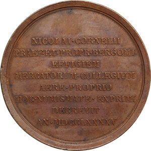 reverse: Nicolò Corner (1765-...), Capitano e Vicepodestà di Bergamo.. Medaglia 1795, per la fine del mandato