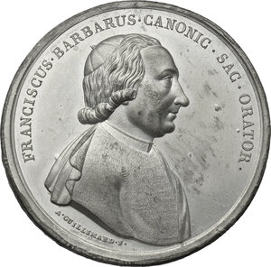 obverse: Francesco Barbaro (1749-1828), canonico e predicatore.. Medaglia coniata 1795