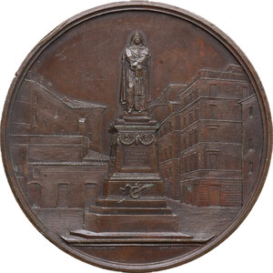 obverse: Roma.  Giordano Bruno (1548-1600).. Medaglia 1889 per l inaugurazione del monumento opera di Ettore Ferrari a Campo dè Fiori