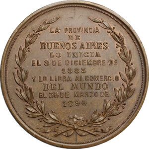 reverse: Argentina. Commemorative medal 1890 for the opening of La Plata s harbour
