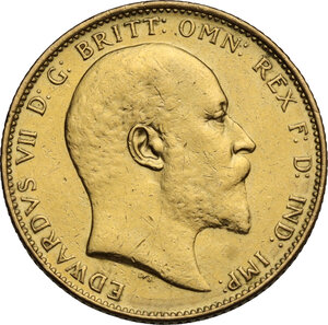 obverse: Australia.  Edward VII (1901-1910). Sovereign 1909 M, Melbourne mint