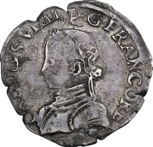 obverse: France.  Charles IX (1560-1574). Demi teston, 156(?), Rennes mint (?)