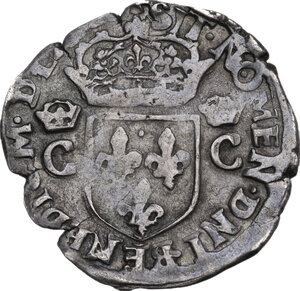 reverse: France.  Charles IX (1560-1574). Demi teston, 156(?), Rennes mint (?)