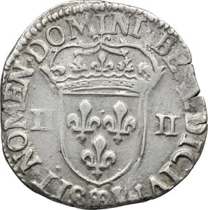 obverse: France.  Charles X (1589-1590). 1/4 d ecu 1596