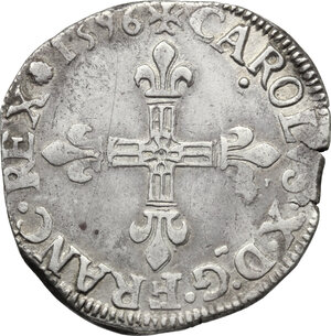 reverse: France.  Charles X (1589-1590). 1/4 d ecu 1596