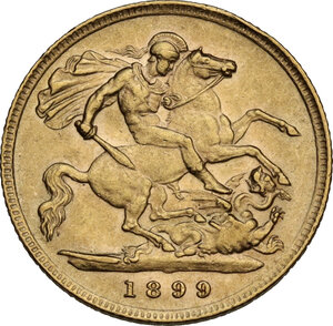 reverse: Great Britain.  Victoria (1837-1901). AV Half Sovereign 1899
