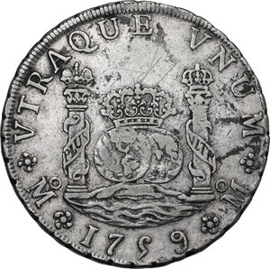 reverse: Mexico.  Ferdinand VI (1746-1759). 8 reales 1759 M-M/Mo-Mo