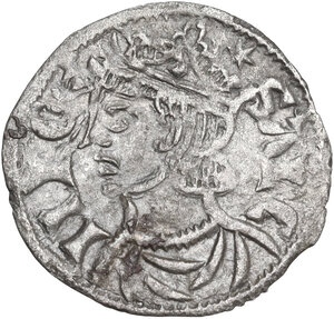 obverse: Spain.  Sancho IV el Bravo (the Brave) (1284-1295). . BI Cornado o Dinero noven. Cuenca mint