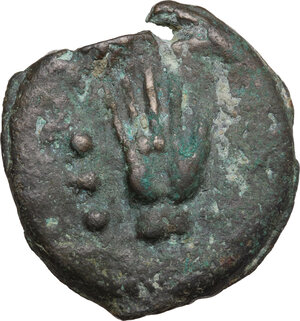 obverse: Dioscuri/Mercury series.. AE Cast Quadrans, c. 280 BC