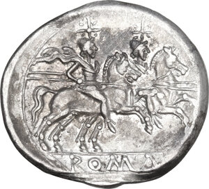reverse: Anonymous. AR Denarius, uncertain Campanian mint (Capua?), 209 BC