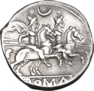 reverse: Crescent (first) series.. AR Denarius, 207 BC