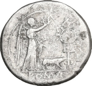 reverse: Sow series. AR Victoriatus, Capua mint, 205 BC