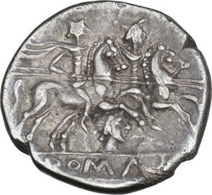 reverse: Female head series. AR Denarius, uncertain Spanish mint (Tarraco?), 203 BC