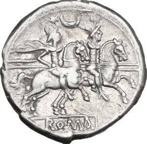 reverse: Crescent (second) series.. AR Denarius, uncertain Spanish mint, 204 BC