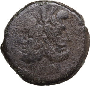 obverse: Dolphin (second) series.. AE As, c. 189-180 BC