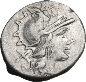 obverse: Feather series. AR Denarius, uncertain Spanish mint, 202 BC